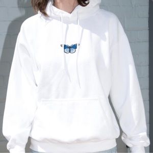 White butterfly Brandy Melville Hoodie